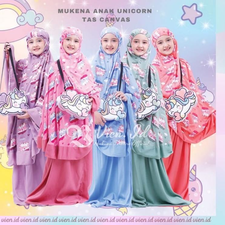 Langsung Beliii.. Vien.id - Mukena anak usia 6 7 8 9 10 tahun katun rayon adem lucu / mukenah anak p