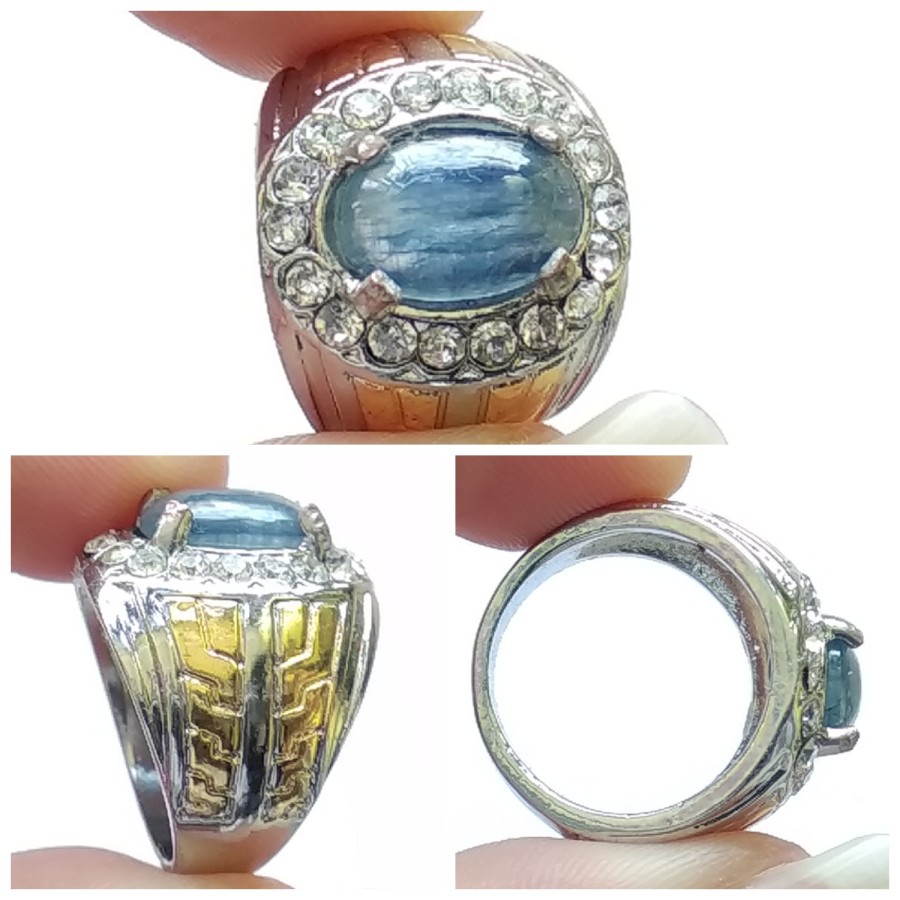 Cincin Batu Permata Natural Blue Sapphire / Safir Australia Kyanite 05