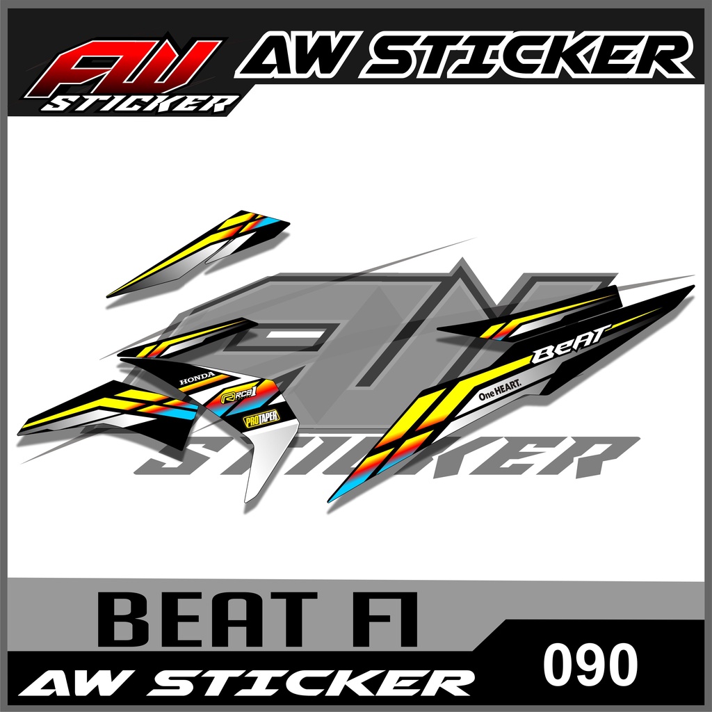 090 Sticker Striping beat fi, esp, beat fi streat 2017-2019 semi full variasi racing, sticker stripi