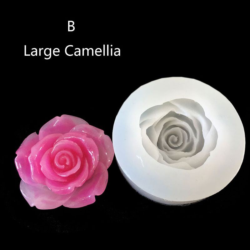 Cetakan Resin Bentuk Bunga Camellia Peony Daisy Lotus Bahan Silikon Untuk Membuat Perhiasan