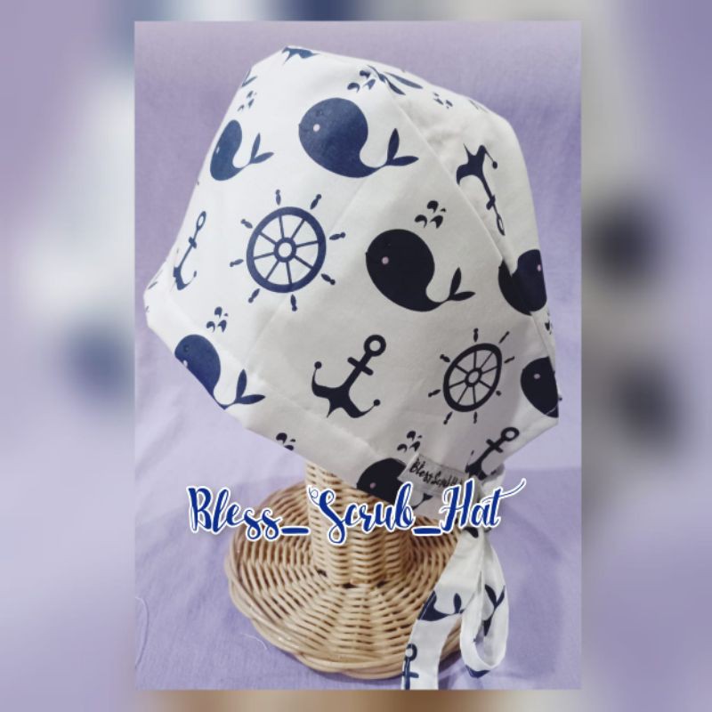 Topi Bedah / Nurse Cap/ Sugical cap/ Topi Motif/Dolphin