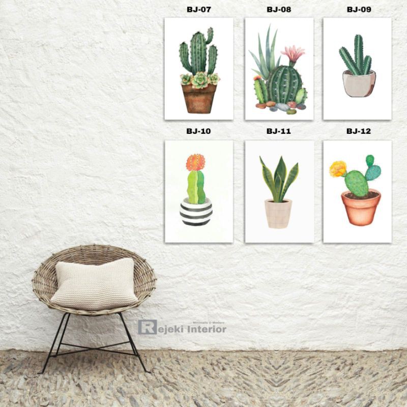 Hiasan Dinding Shaby kaktus pajangan rumah