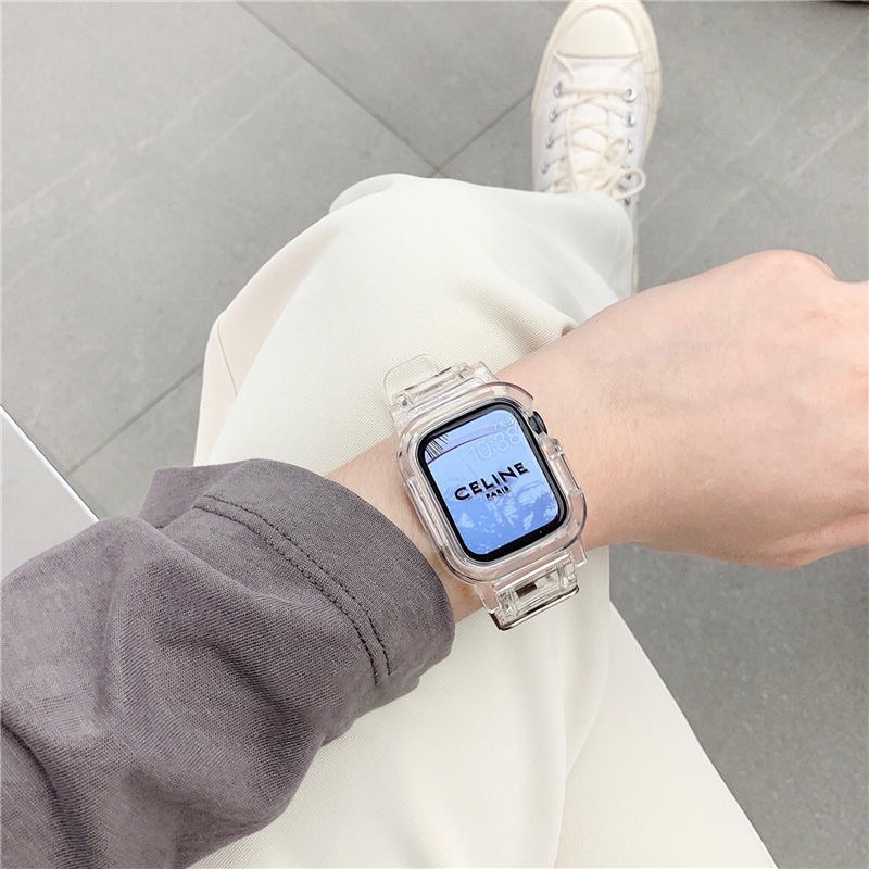Tali✅Transparent Strap Watch Transparent Strap For Apple Watch T55 T500 HW12 HW16 HW22 Series 7 6 5 4 3 2 1 SE