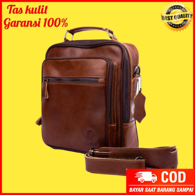 TAS SELEMPANG PRIA COWOK ASLI KULIT KEREN KEKINIAN TERBARU REVEN BONATURE GENUIINE LEATHER MEN SLING