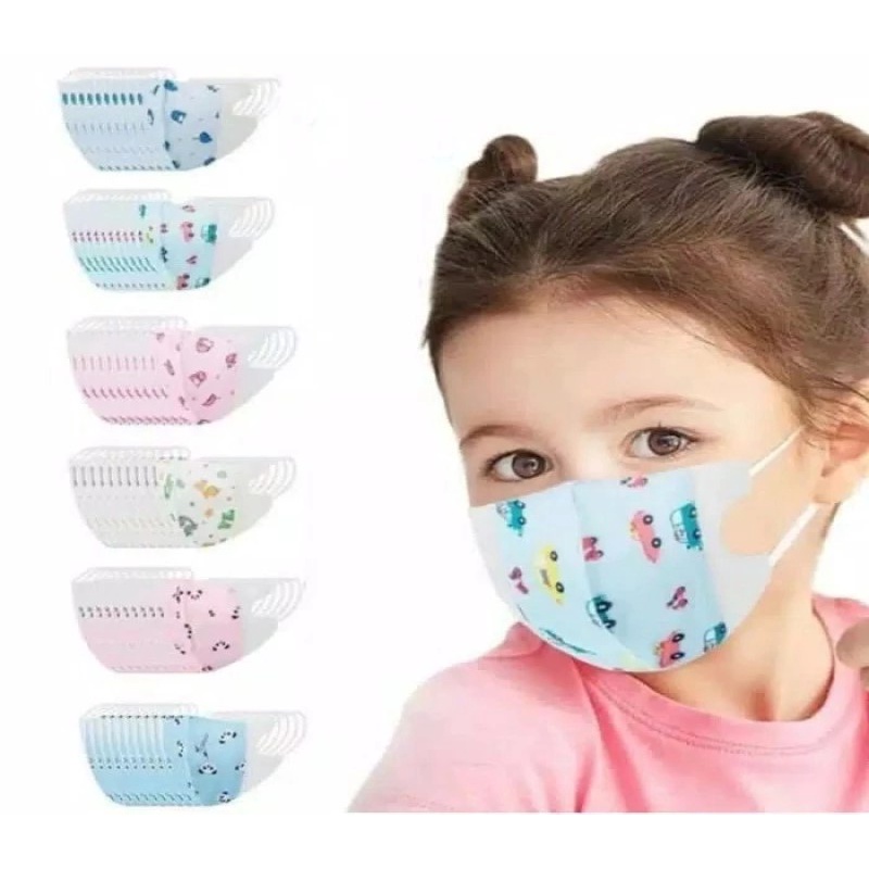 Masker Duckbill Anak Import Motif Lucu Imut 3-12 Tahun 5ply