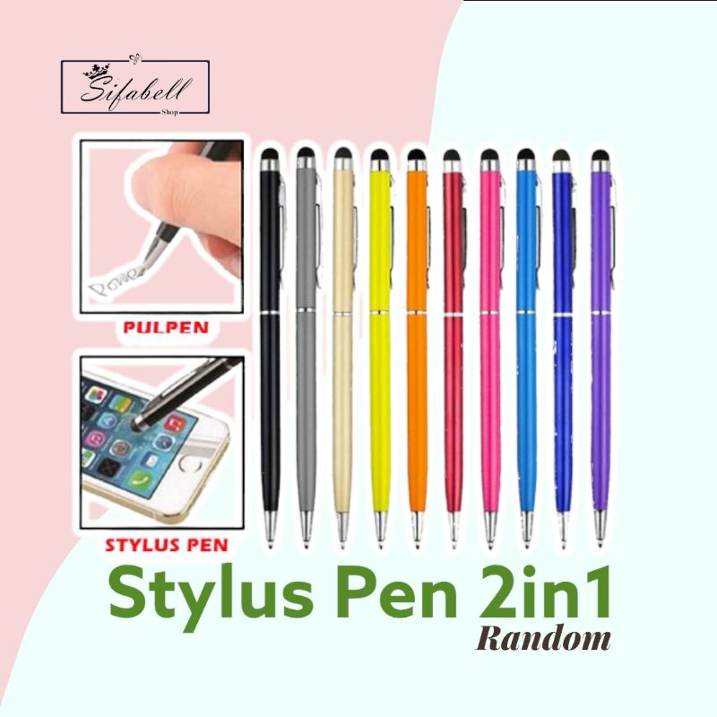Stylus Pen 2IN1 Ballpoint Pulpen Smartphone Hp Touchscreen Pena Sensitive Tablet