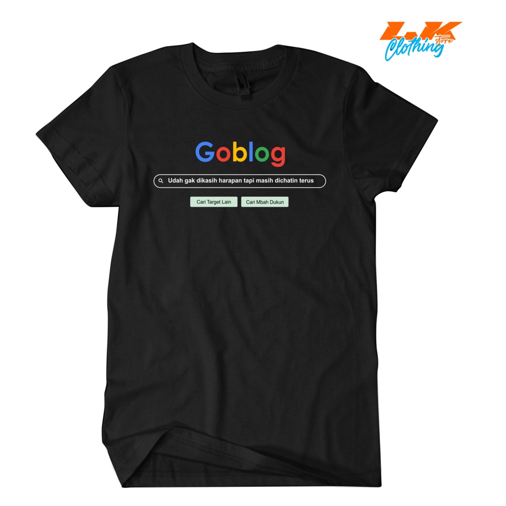 Kaos Baju Kata Unik GOBLOG GOOGLE LOGO Kaos Distro
