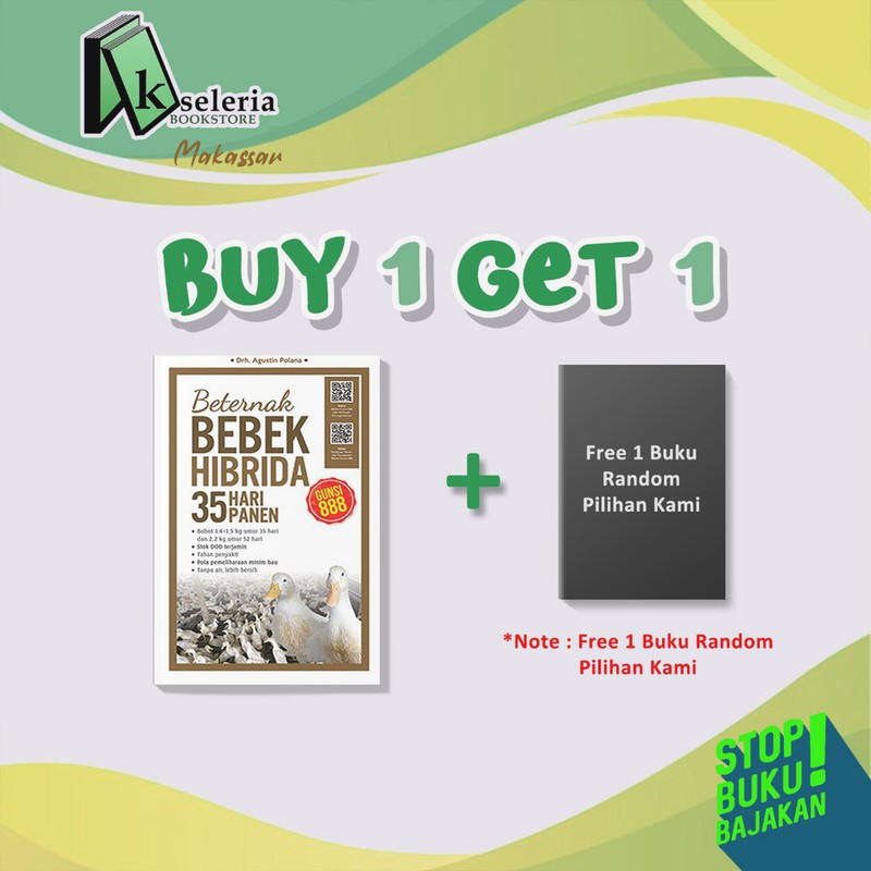 (COD) BETERNAK BEBEK HIBRIDA GUNSI 888 : 35 HARI PANEN (ED.REVISI) (BUY 1 GET 1)