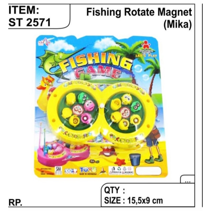 ST 2571 - Mainan Pancing Maghnet Ikan Putar 2 Kolam / Fishing Rotate Magnet ST2571