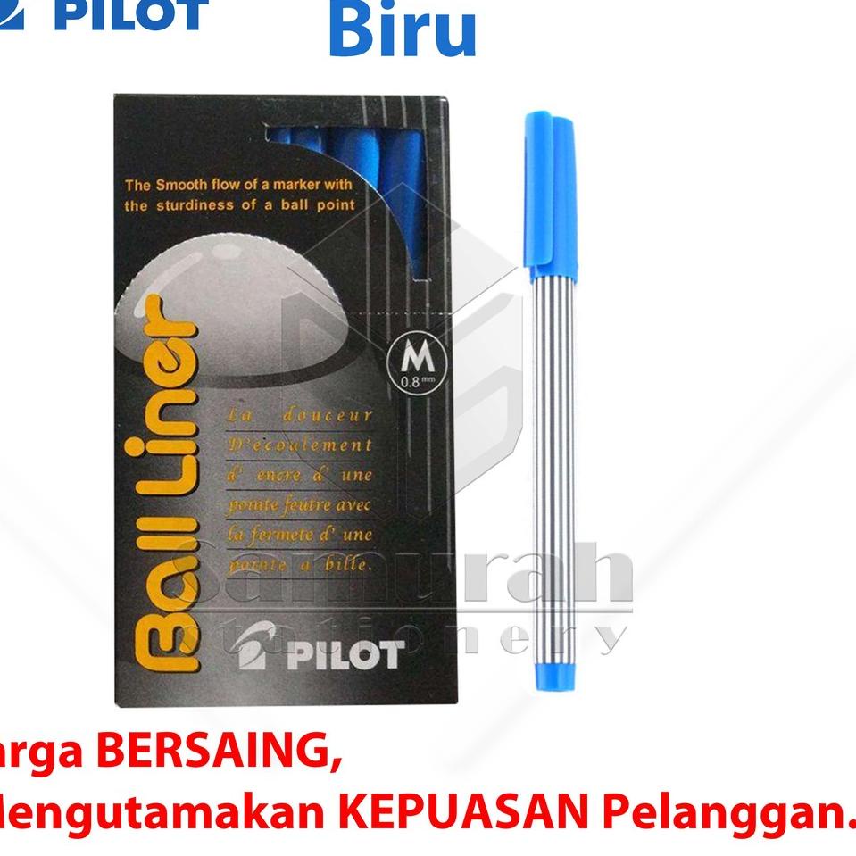 

70 Ballpoint Pilot Balliner 0.8 mm / Pulpen Baliner 08 mm / Pen Cabut Tebal Tanda Tangan Hitam - Biru JBTerbatas •̪̀●́) ー