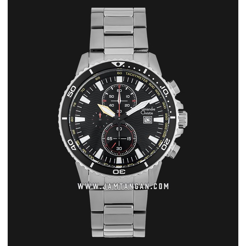 Alexandre Christie AC 6482 MC BSSBA Chronograph Men Black Dial Stainless Steel