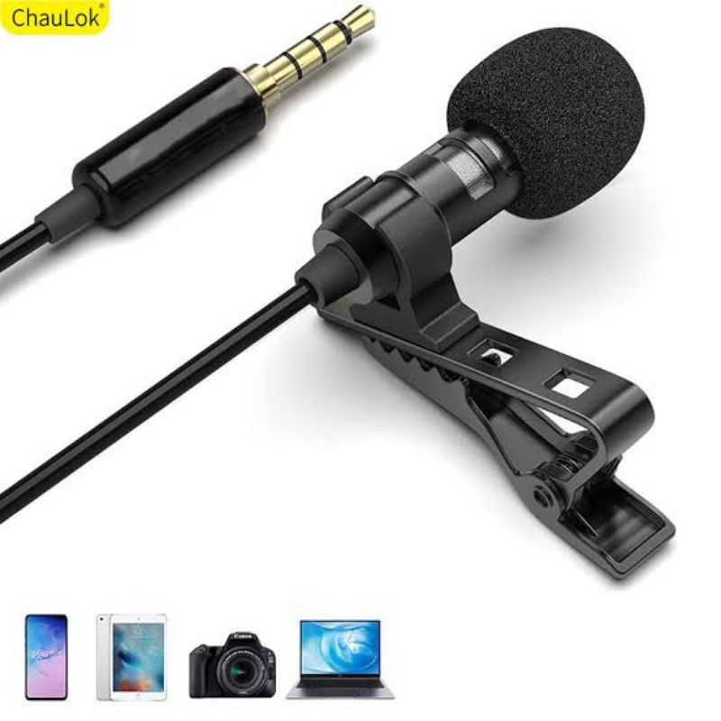 Mic Microphone external jack 3.5mm Aux Audio Mic Jepit Clip On