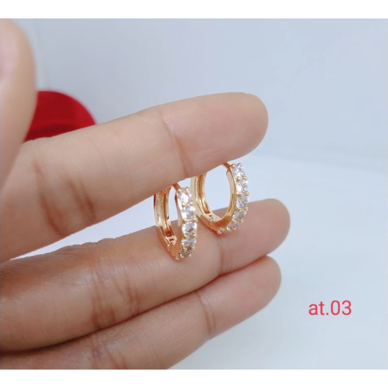 anting clip perhiasan aksesoris lapis emas perhiasan aksesoris pengganti emas