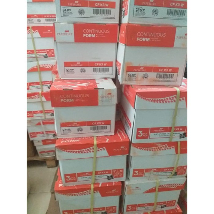 

Continuous Form Merek Paperline 3 Ply / K3 Full Warna ( Putih, Merah, Kuning )