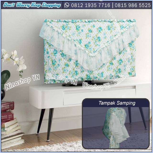 COVER TV LCD/LED/CURVE MODEL RENDA VITRACE CANTIK MOTIF SHABBY CHIC & POLOS