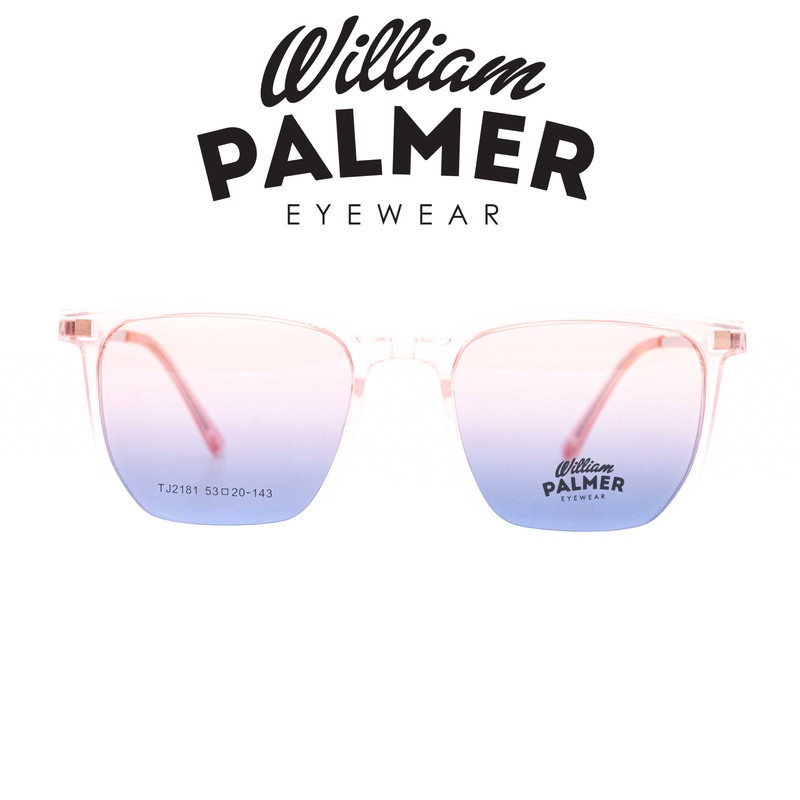 William Palmer Kacamata Pria Wanita Clip On 2181 C3 Trapnsparent Pink