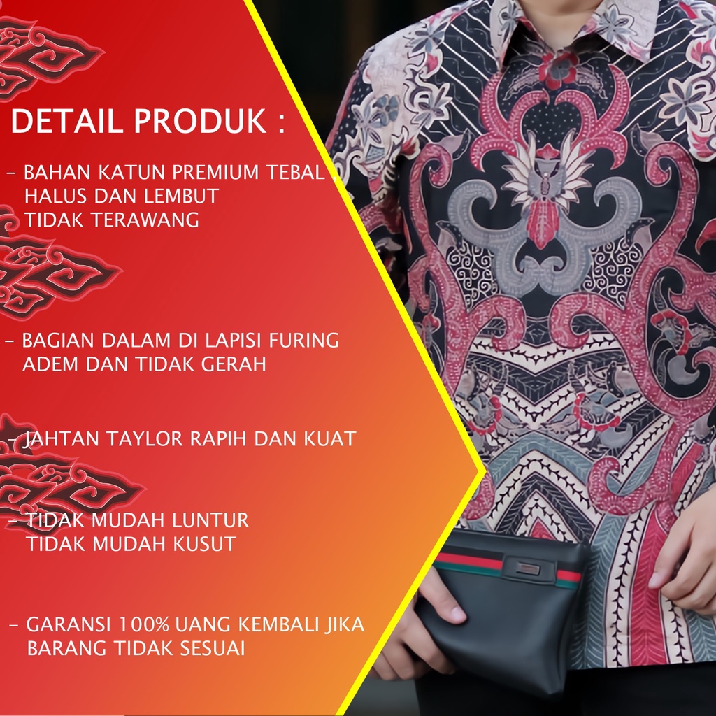 TERLARIS.!! BAJU BATIK PRIA LENGAN PENDEK KEMEJA BATIK PRIA KEREN MODERN BATIK COWOK KEKINIAN PD 024