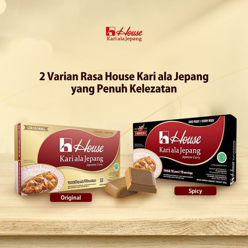 House Japan Curry Original &amp; Spicy 300gr Halal | Bumbu Kari Ala Jepang 16 Porsi