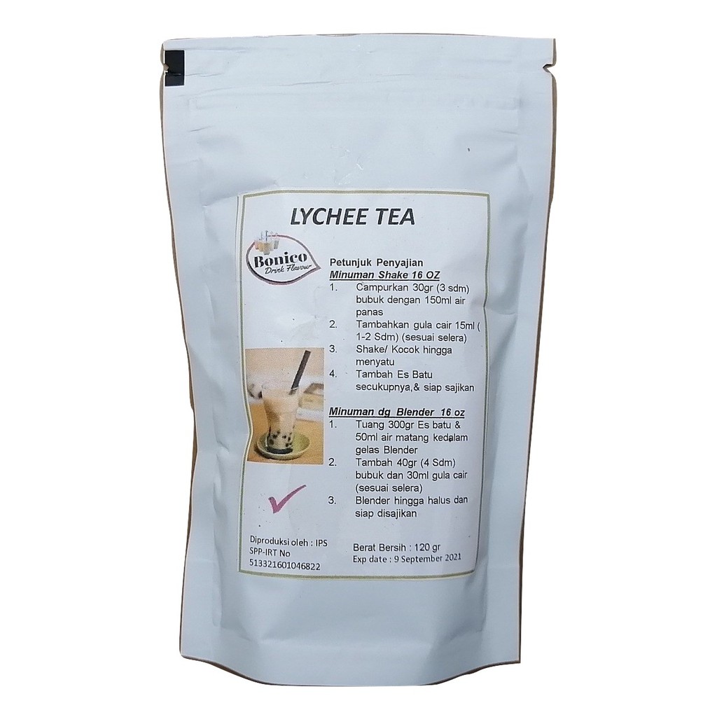 

BONICO LYCHEE TEA 120gr Bubuk minuman LYCHEE TEA milk shake