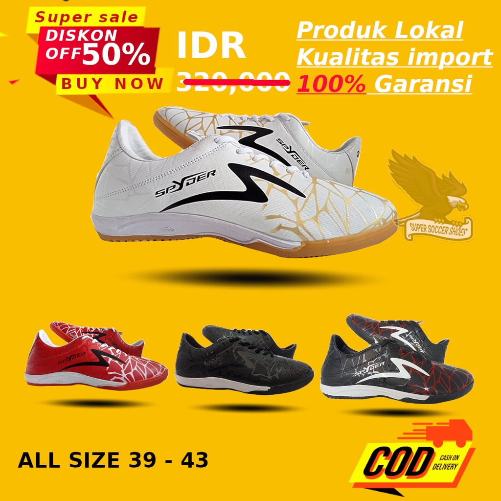 Sepatu futsal SPECS SPYDER FG Hitam Sepatu Olahraga SEPAKBOLA PRIA