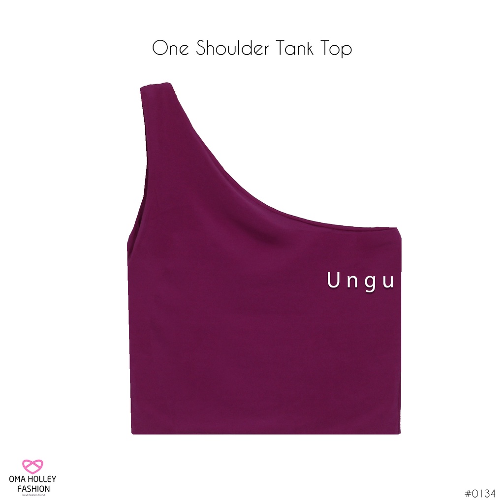 (COD) OH Fashion Cutler Tank top Wanita One Shoulder #0134-Ungu