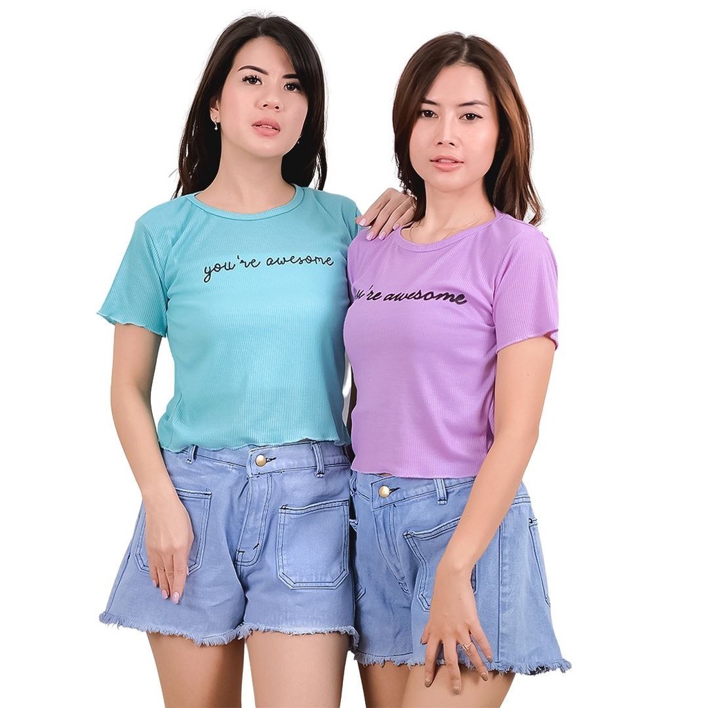 Tq88indonesia Baju Kaos Wanita Terbaru / Awesome Kriwil Top RIB / Baju Atasan Wanita Kekinian