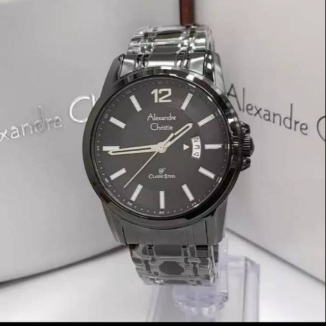 Alexandre Christie AC 8325 MD Black Dial Black Stainless Steel