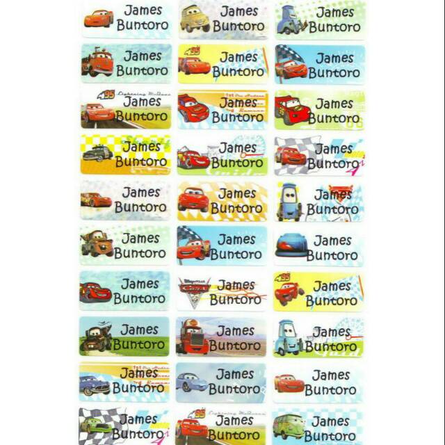 

120pcs label nama anak kartun / sticker nama / stiker nama anak