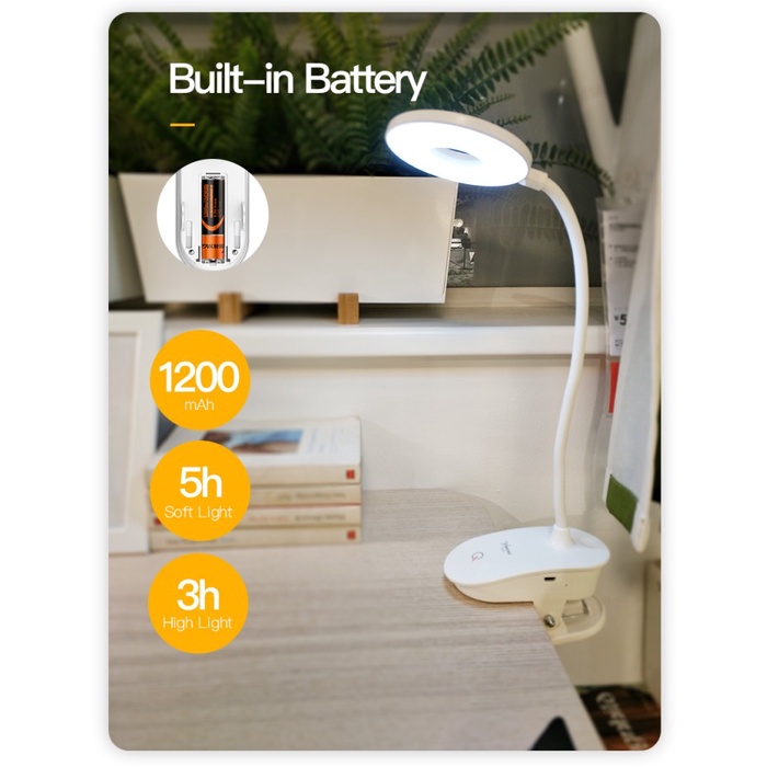 Yage Lampu Meja Belajar LED Clip Circle Design 5700 sd 7300K YG T102