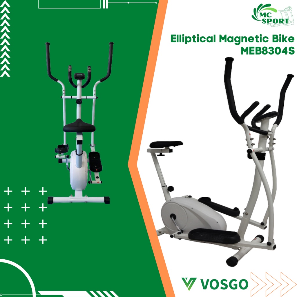 Vosgo MEB8304S Elliptical Machine - Alat Fitness Sepeda Statis Magnetic