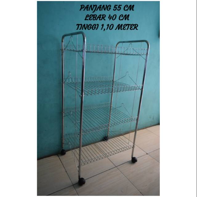 RAK SERBAGUNA RAK CIKI STAINLESS SUSUN 4 MURAH