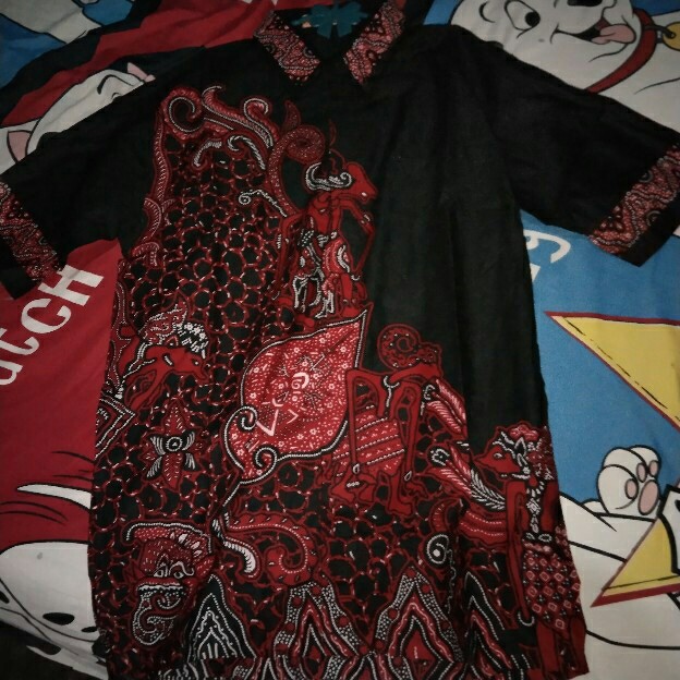 Baju Batik Wayang Kemeja Batik Lengan Pendek Batik Pria Dewasa M L Xl Xxl Katun