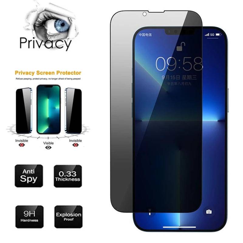 Pelindung Layar Tempered Glass Anti Spy Untuk iPhone 13 12 11 Pro MAX X XS MAX XR SE 2022 2020 7 8 6 6s Plus