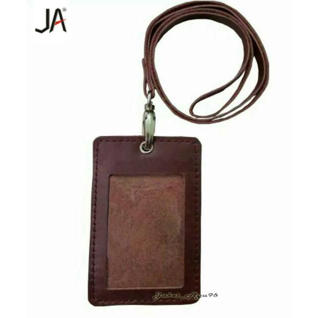 

Name tag id card holder magnet kulit asli keren awet murah