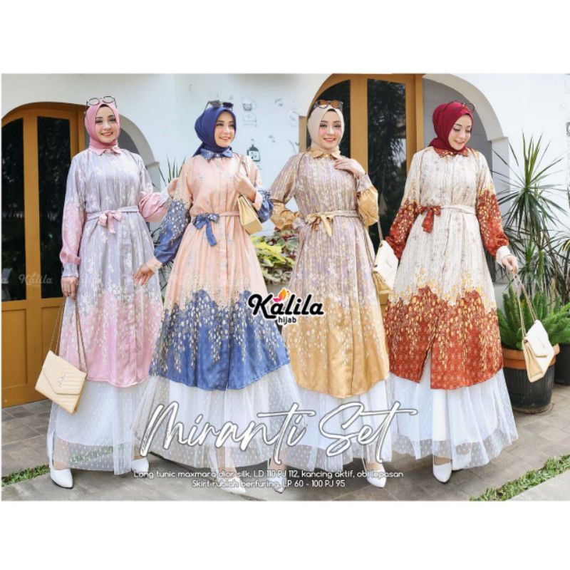 Miranti Set ORIGINAL KALILA HIJAB setelan long tunik Maxmara termurah setelan kondangan
