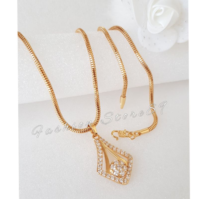 kalung Fashion Dewasa import perhiasan lapis emas 18k model kalung milano