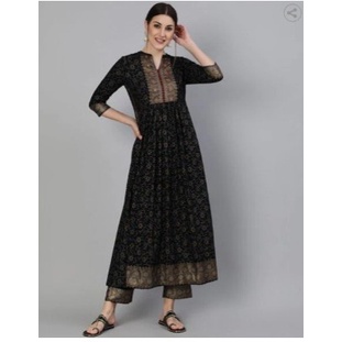 Setelan Kurti GULMOHAR Size  L Floral Print A-line Kurta Set / Baju Anarkali India / Pakaian India / Baju Lebaran India / Pakaian Wanita India / Kain Saree India / Busana Muslimah / Costum India / Baju Pesta Wanita / Baju Kurung India / Dress India