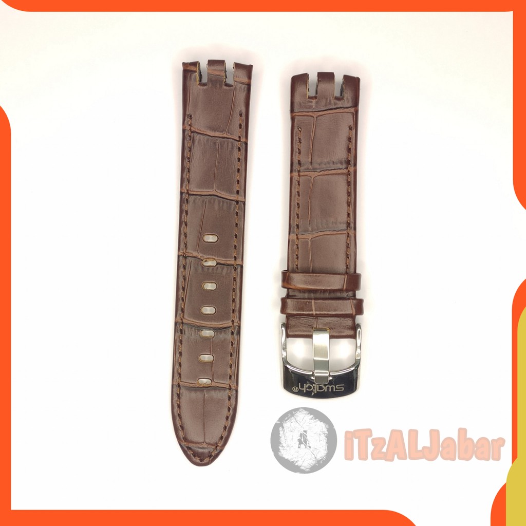 Tali jam tangan Swatch YRS402 412 leather strap Tali jam Swatch 21mm