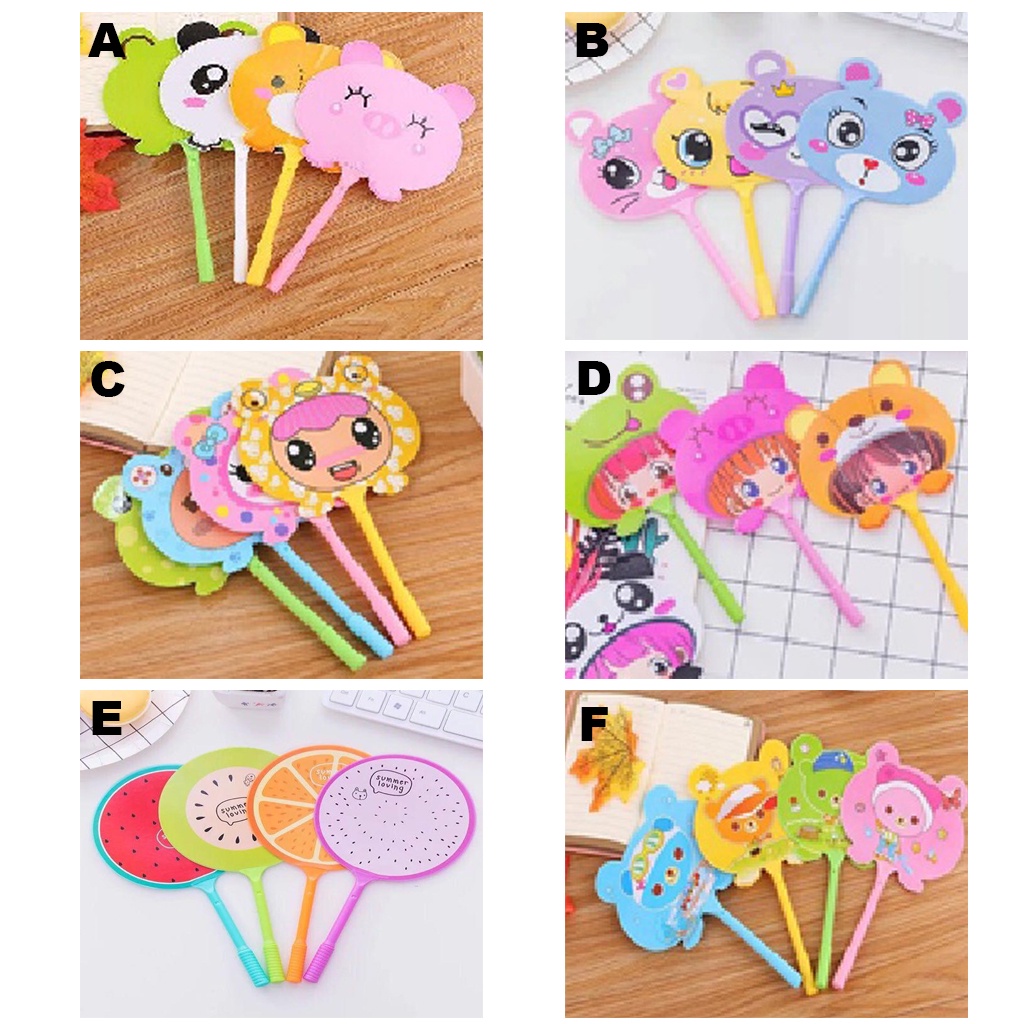 BRGUNIK Pena Pulpen Gel Kipas / Pena Kipas Animal &amp; Buah / Pulpen Kipas Karakter Lucu Souvenir R145