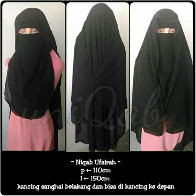 Cadar Niqab Ufairah bisa mode Butterfly Poni Jilbab