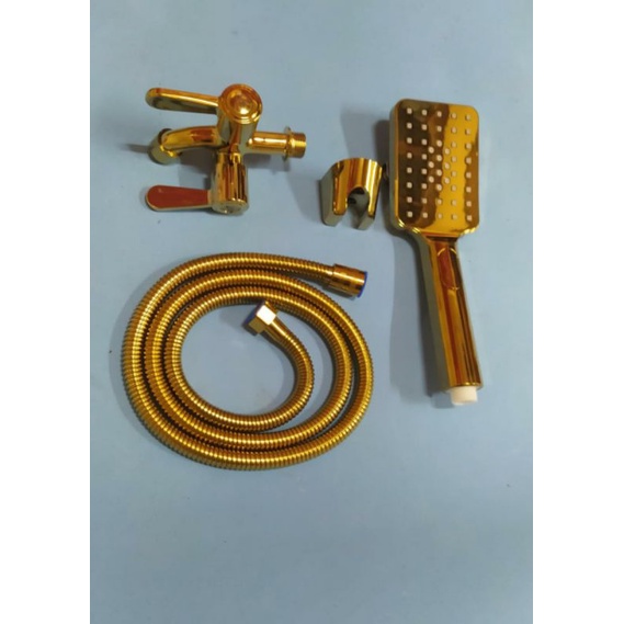 Paket hand shower gold / hand shower komplit gold