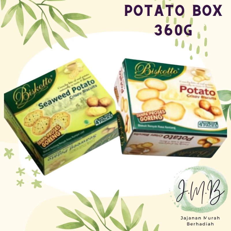 

BISKITOP - POTATO CRISPY BOX 360g Biskuit Kue Kering Anak Dewasa Enak Renyah Biscuit Rasa Kentang