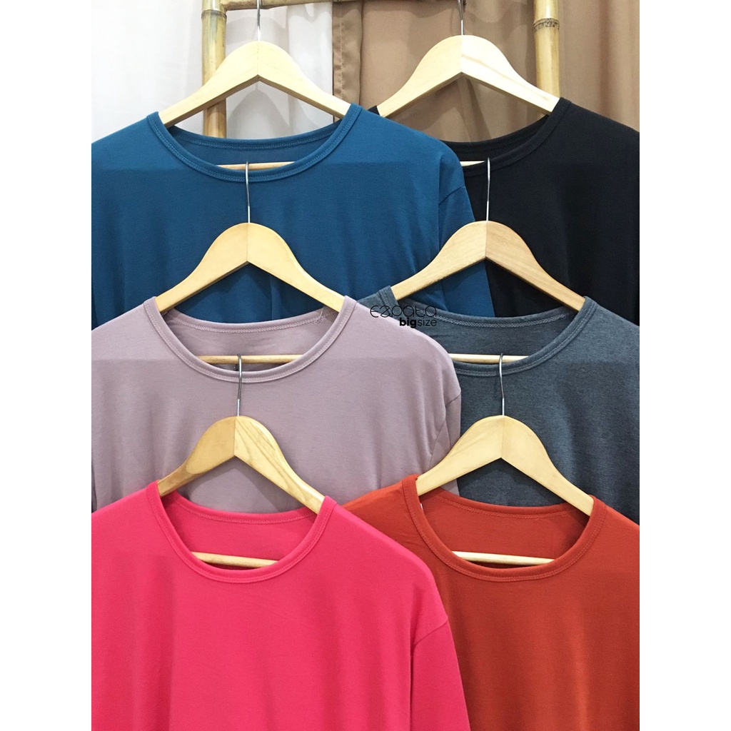 Ezpata Atasan Blouse Wanita Babyterry Blus Jumbo BigSize XXXL BB 70-100kg LD 110-140cm Polos Casual Kekinian Murah