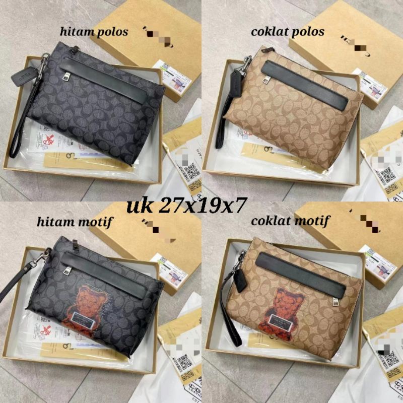 clucth pria coch import free box uk 27x19x7 Clutch Men Structured Pouch In signature