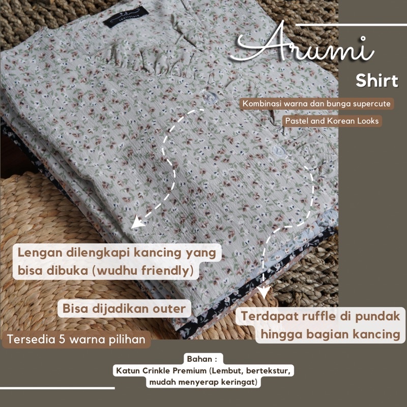 Arumi Narumi shirt Florsit Pattern by idellstore • Kemeja Bunga Ala korea