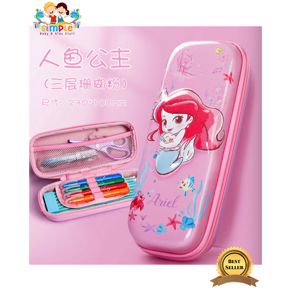 

Tempat Pensil-Kotak Pensil Hardcase Timbul 3D Import Princess Series Murah