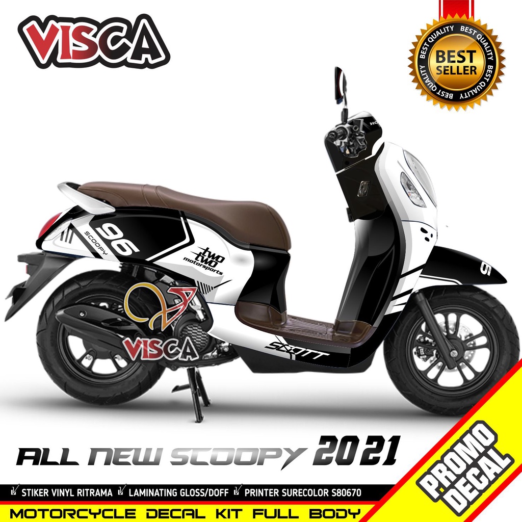 decal Sticker motor scoopy 2021 full body Stiker scoopy 2021 Striping scoopy 2021 motif racer
