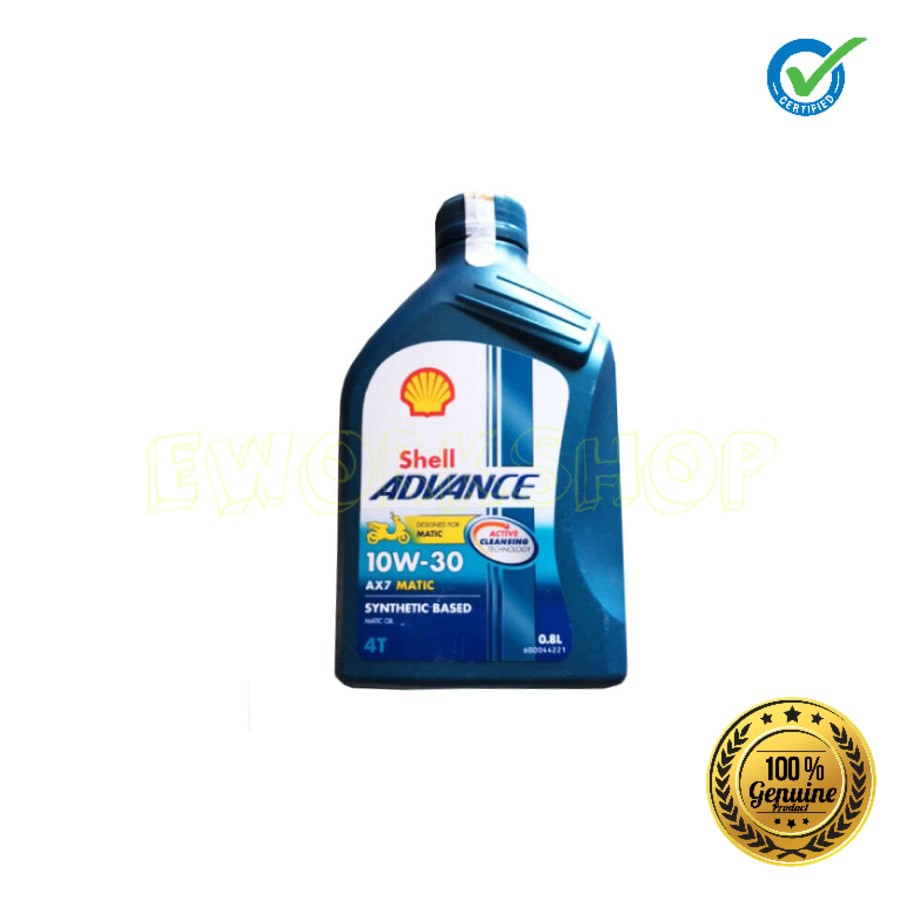 OLI SHELL ADVANCE 4T AX7 SCOOTER MATIC 10W-30 0,8 L 100% Original Product