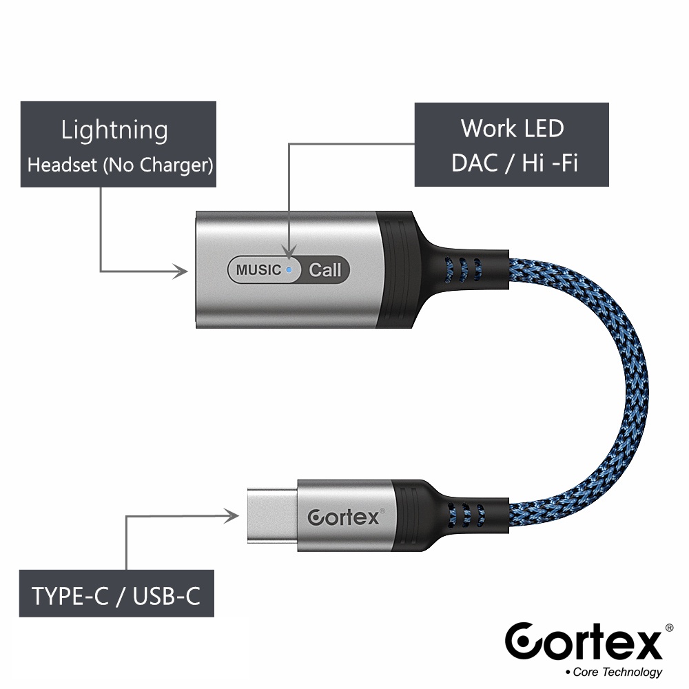 Cortex MH306 Tipe c to Lightning Splitter Type C Adapter Converter / Pad Pro Samsung Google Mac