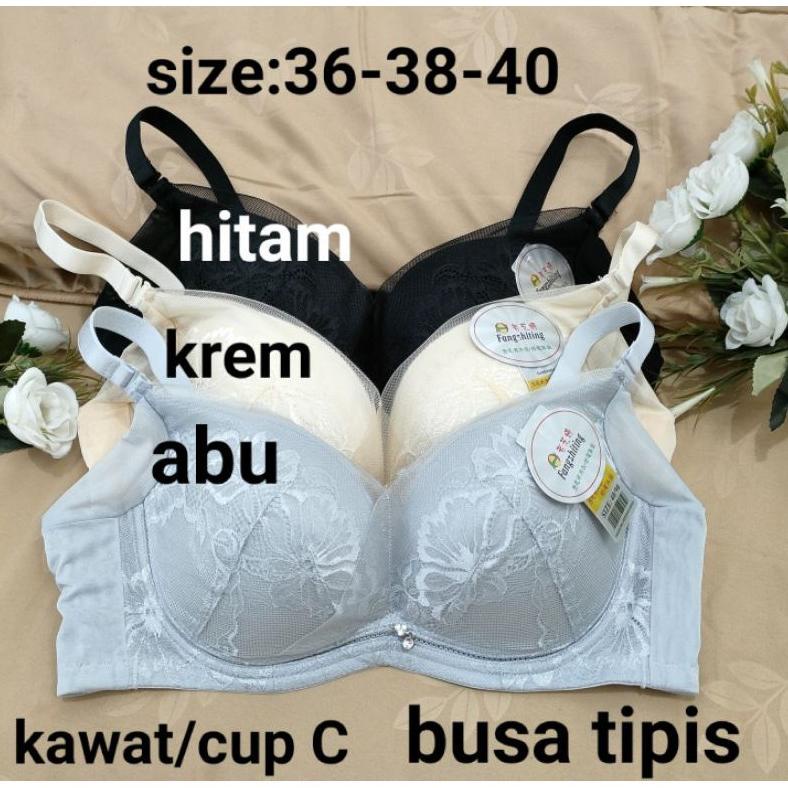 Bh Kawat#Push Up Bra Busa Tipis Cup C 828#